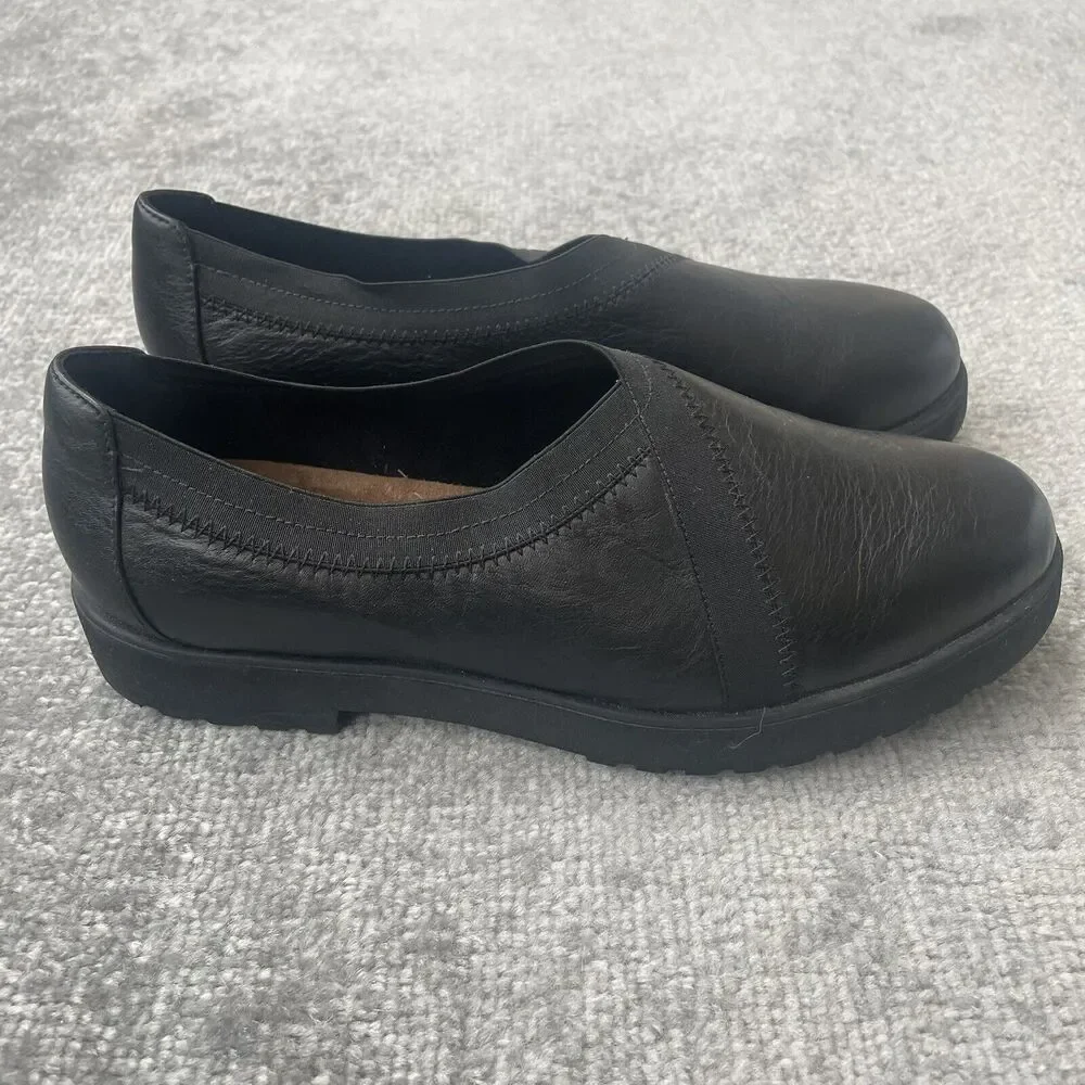 Clarks Shoes Womens Size 9 Black Leather Bellevue Cedar Lightweight Foam Bottom